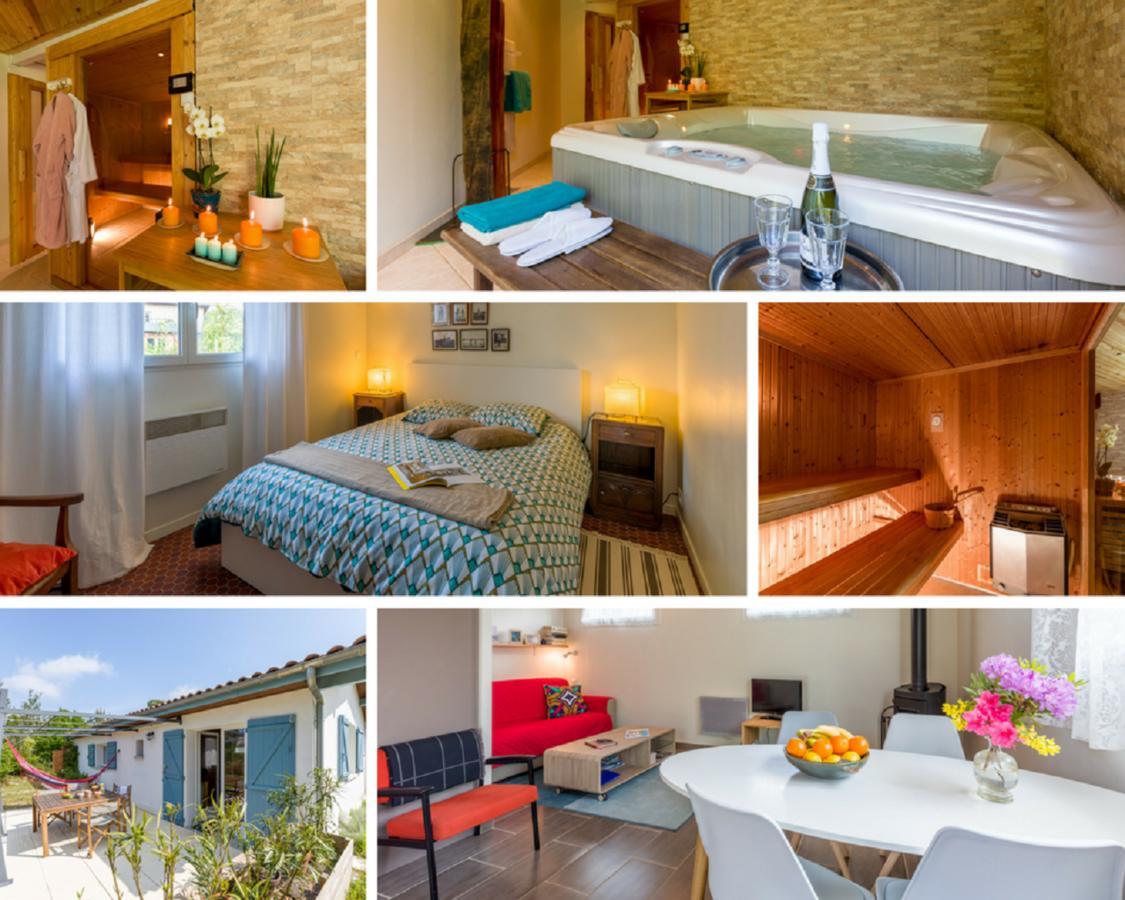 Sauna - Jacuzzi - 100% Prive - L'Estantada Linxe Екстер'єр фото